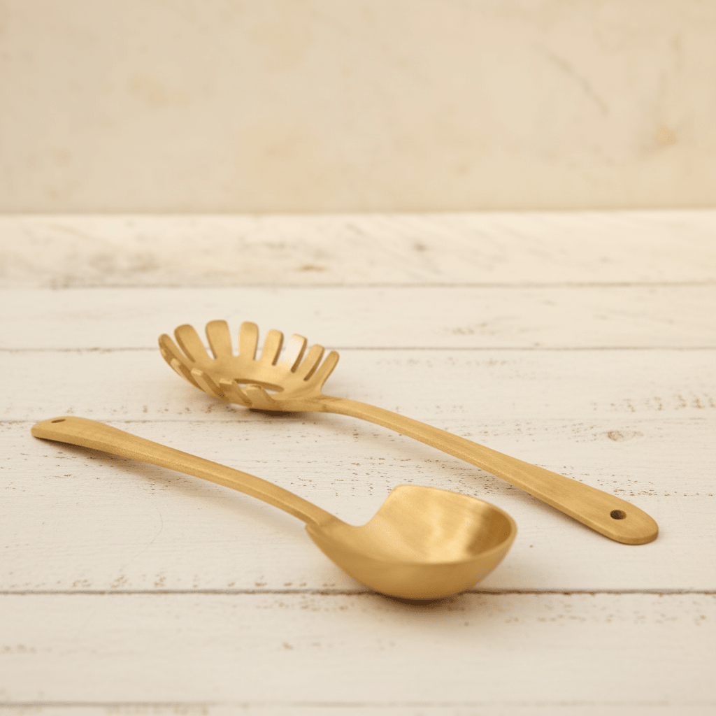 Celestial Brass Ladle Set of 2 Kitchen tools| Roots Furniture