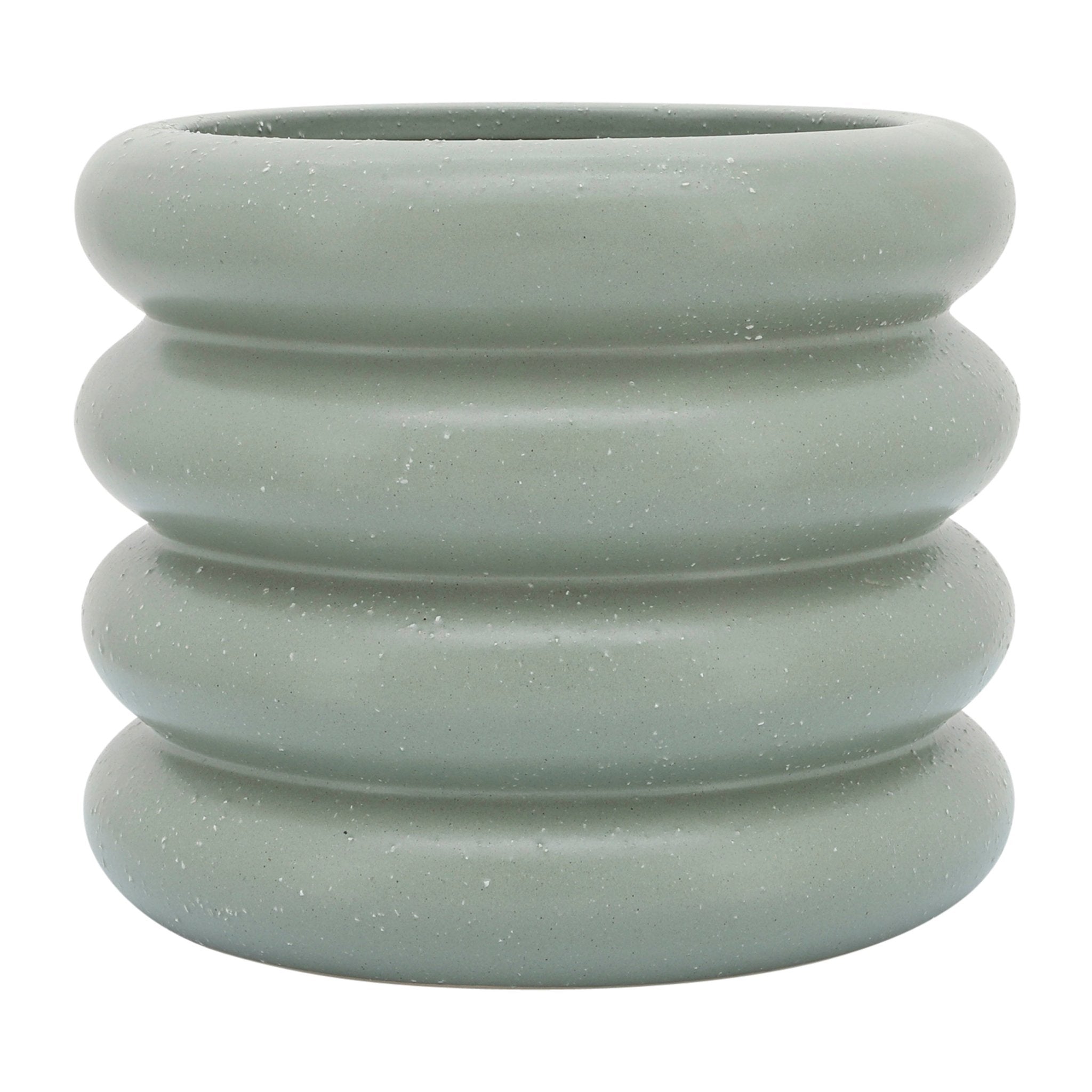 CER, 10" BIBENDUM PLANTER, GREEN Outdoor Planters| Sagebrook Home