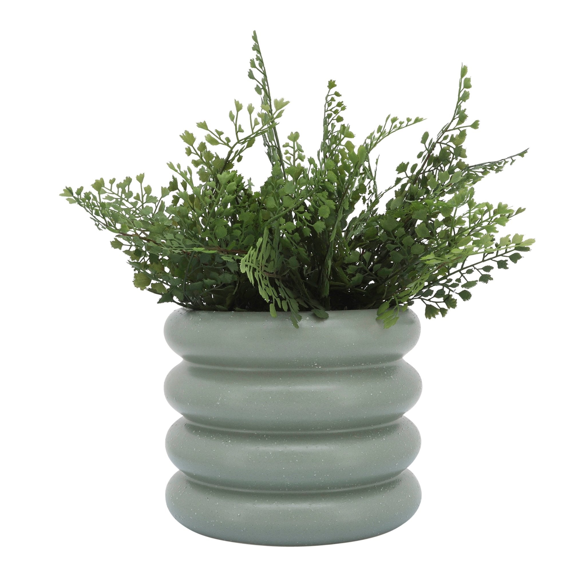 CER, 10" BIBENDUM PLANTER, GREEN Outdoor Planters| Sagebrook Home