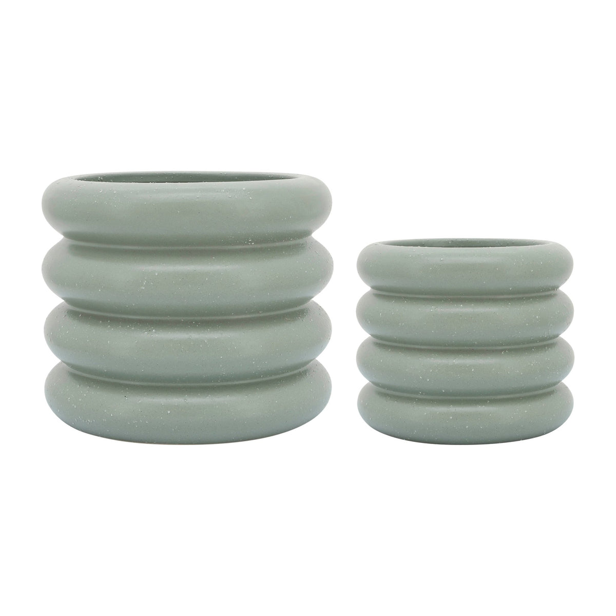 CER, 10" BIBENDUM PLANTER, GREEN Outdoor Planters| Sagebrook Home