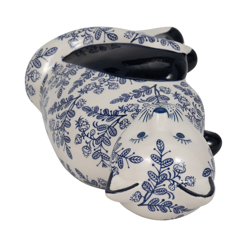 CER, 10" SITTING CHINOISERIE CAT, BLUE/WHITE - Al Rugaib Furniture