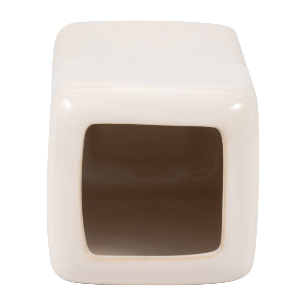 CER, 10" SQUARED GROOVED VASE, IVORY Vases and Jars| Sagebrook Home