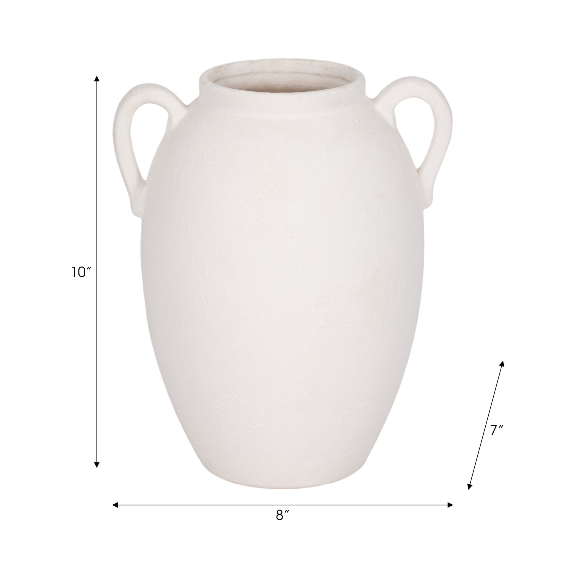 CER, 10" TEXTURED JUG W/ HANDLES, WHITE Vases and Jars| Sagebrook Home