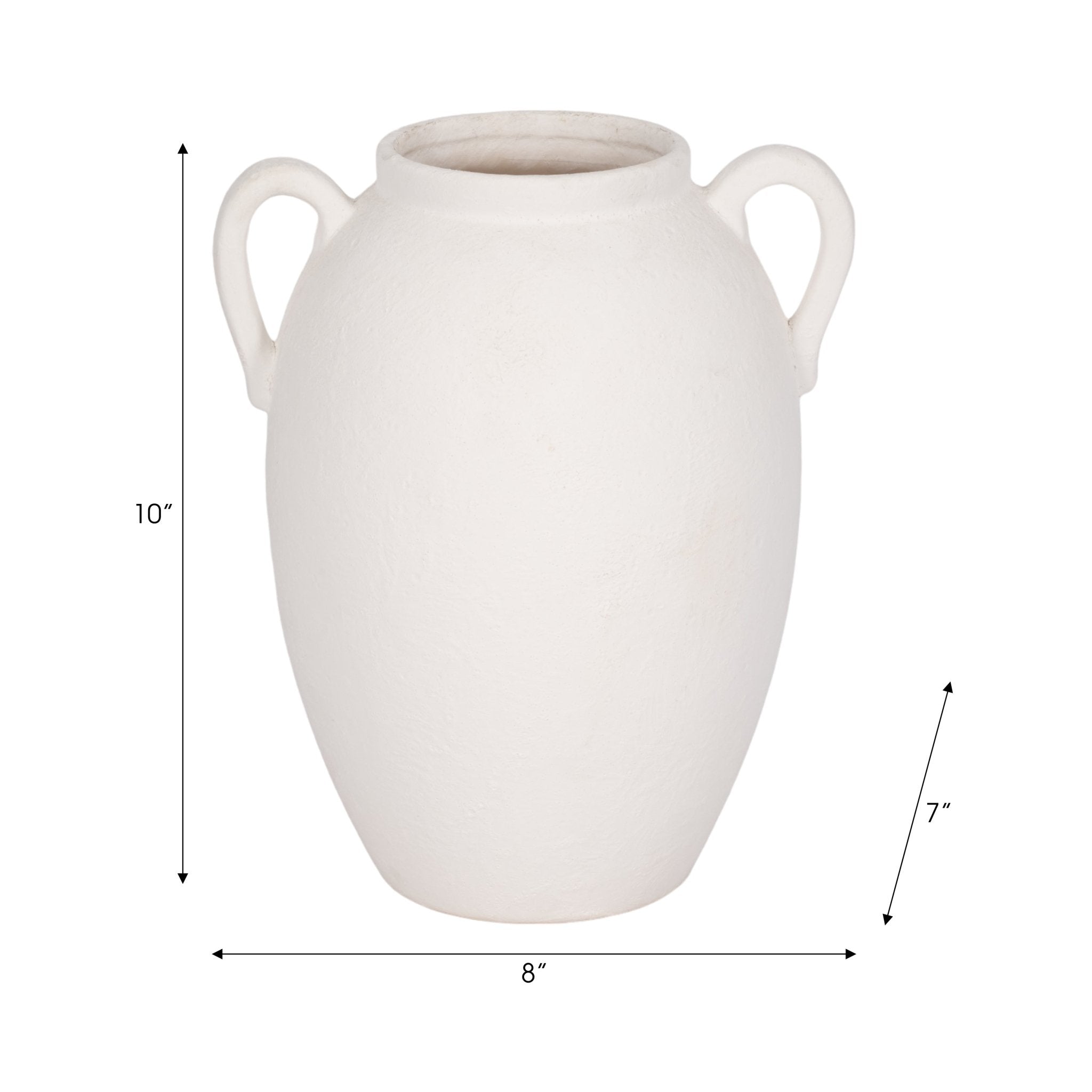 CER, 10" TEXTURED JUG W/ HANDLES, WHITE Vases and Jars| Sagebrook Home