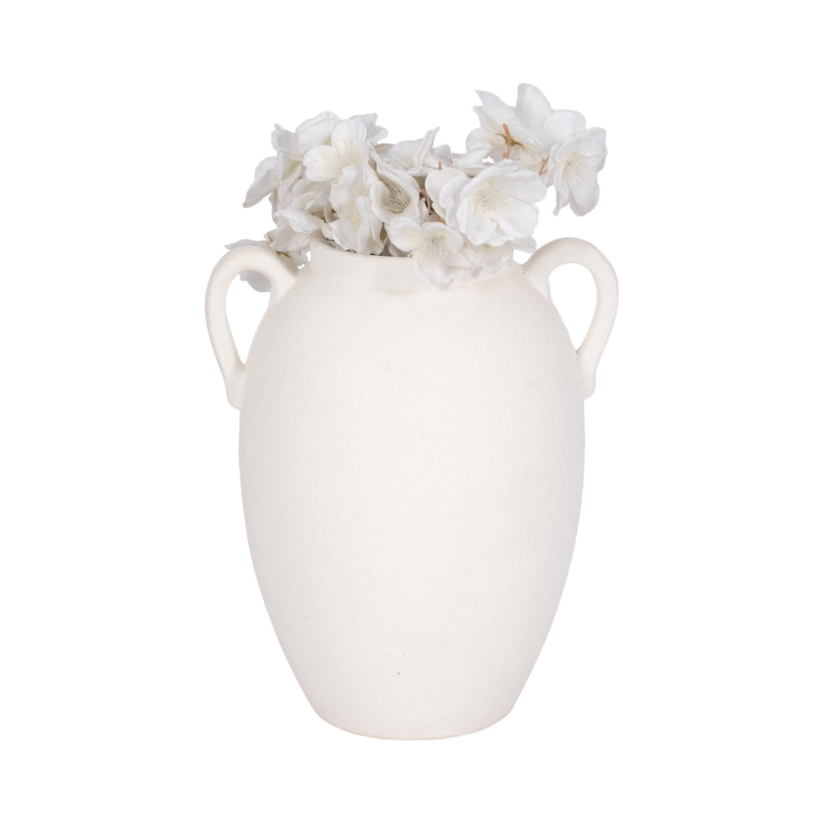 CER, 10" TEXTURED JUG W/ HANDLES, WHITE Vases and Jars| Sagebrook Home