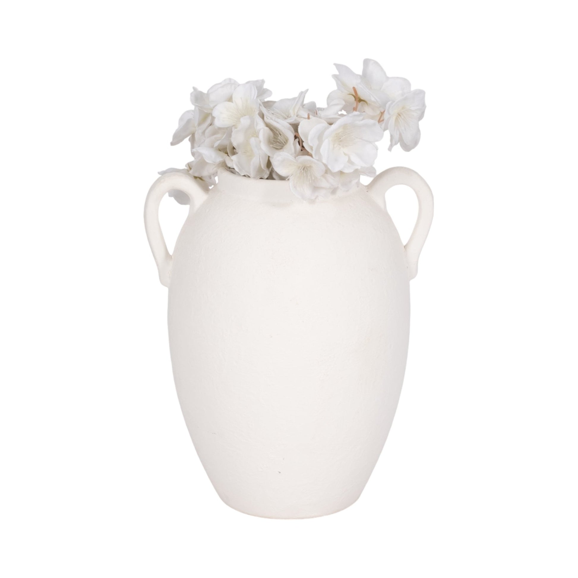 CER, 10" TEXTURED JUG W/ HANDLES, WHITE Vases and Jars| Sagebrook Home