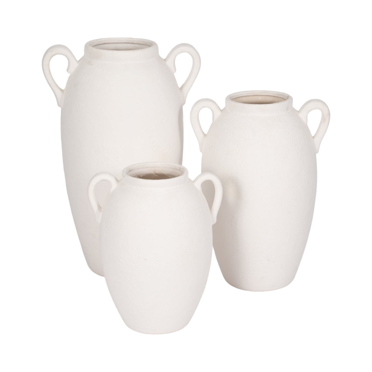 CER, 10" TEXTURED JUG W/ HANDLES, WHITE Vases and Jars| Sagebrook Home