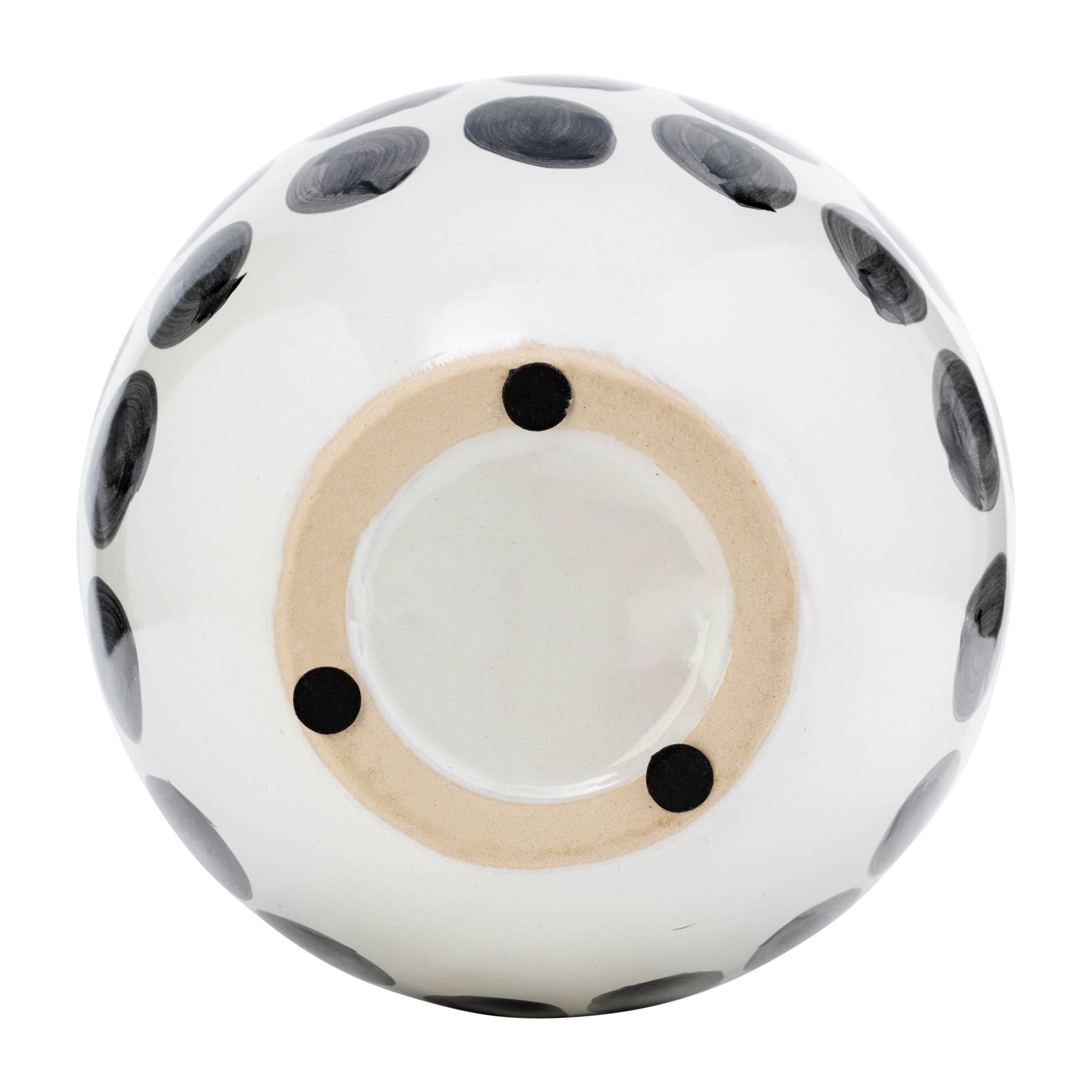 CER, 10"H BLK POLK-A-DOT FLOWER VASE, WHITE Vases and Jars| Sagebrook Home