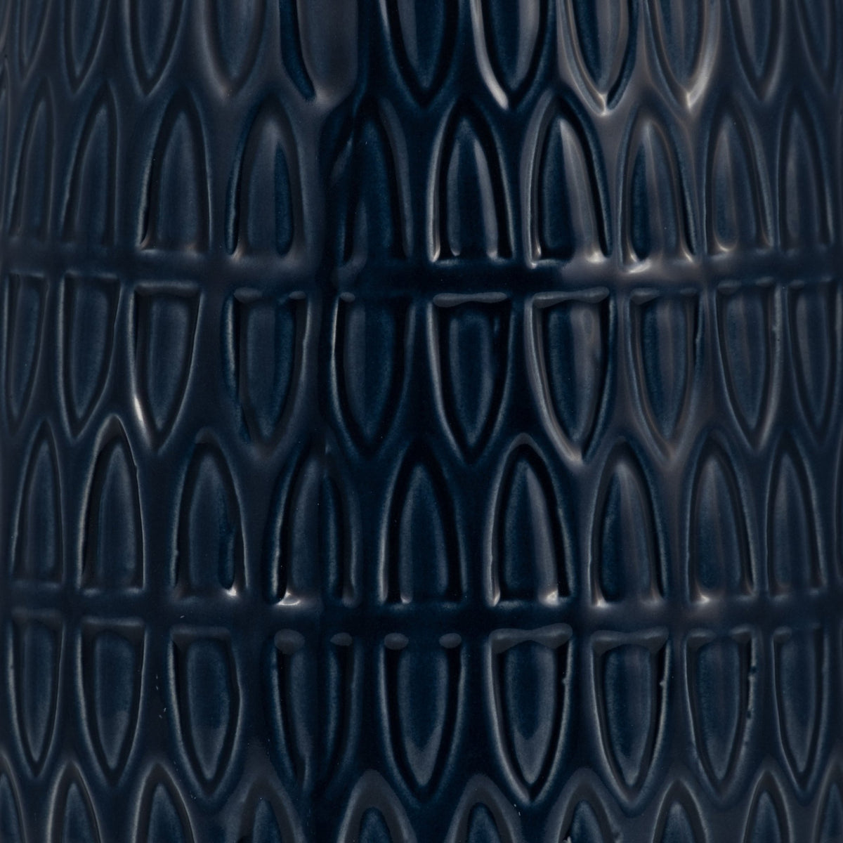 CER, 10"H CARVED VASE, NAVY BLUE Vases and Jars| Sagebrook Home