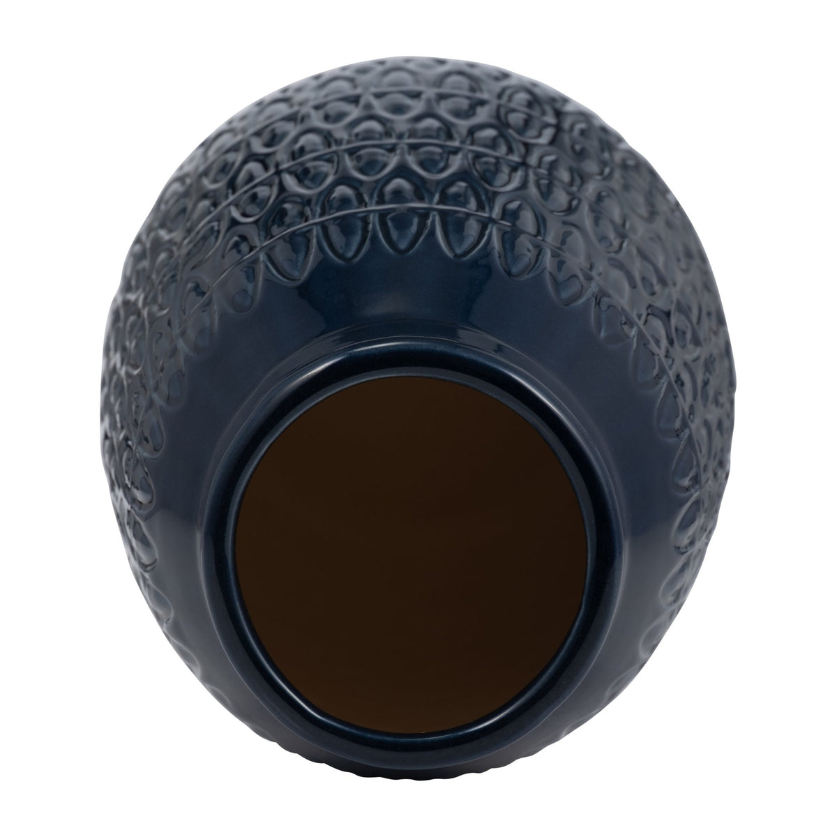 CER, 10"H CARVED VASE, NAVY BLUE Vases and Jars| Sagebrook Home
