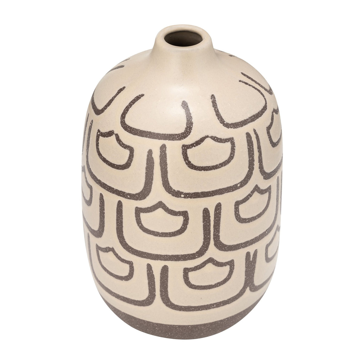 CER, 10"H DECORACTIVE VASE, IRISH CREAM Vases and Jars| Sagebrook Home