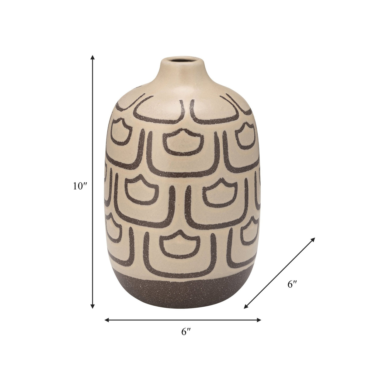 CER, 10"H DECORACTIVE VASE, IRISH CREAM Vases and Jars| Sagebrook Home