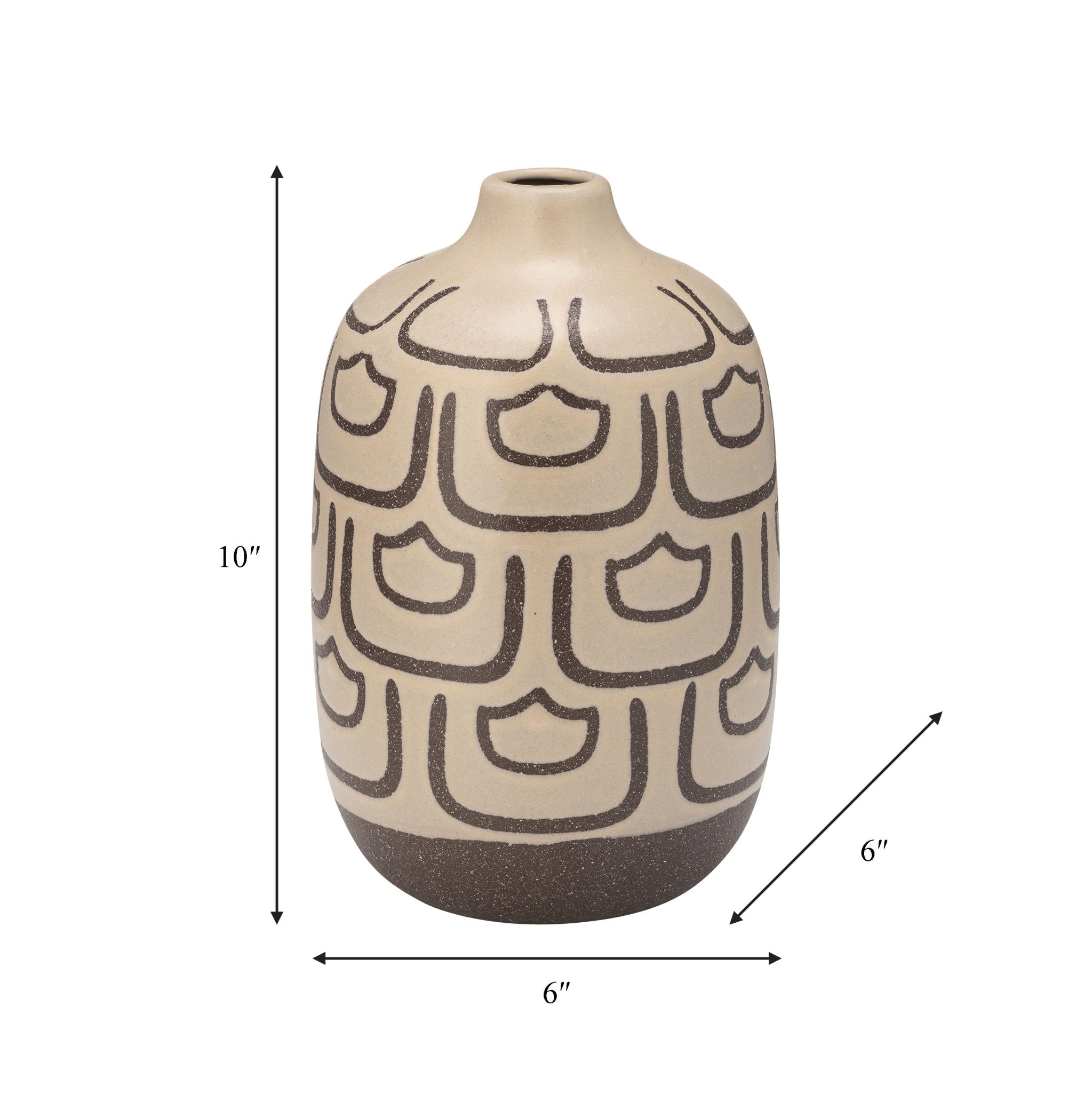 CER, 10"H DECORACTIVE VASE, IRISH CREAM Vases and Jars| Sagebrook Home