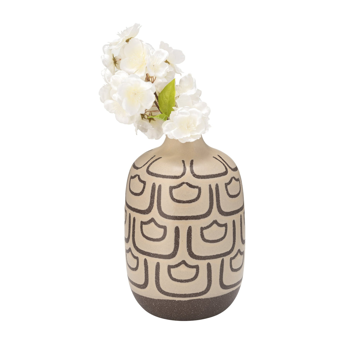 CER, 10"H DECORACTIVE VASE, IRISH CREAM Vases and Jars| Sagebrook Home