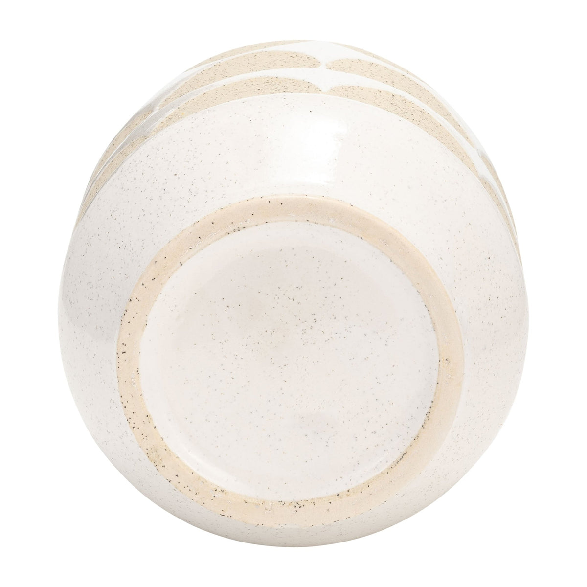 CER, 10"H HALF CIRCLES VASE, IVORY Vases and Jars| Sagebrook Home