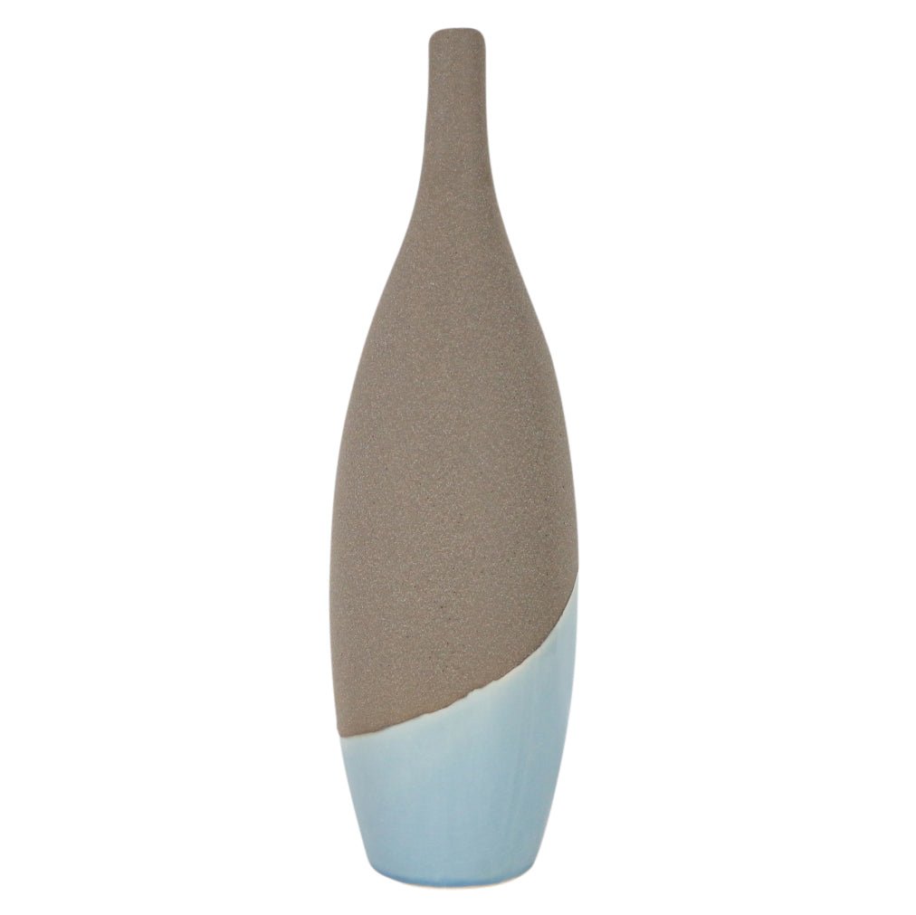 CER, 11" HALF DIPPED VASE, BLUE Vases and Jars| Sagebrook Home