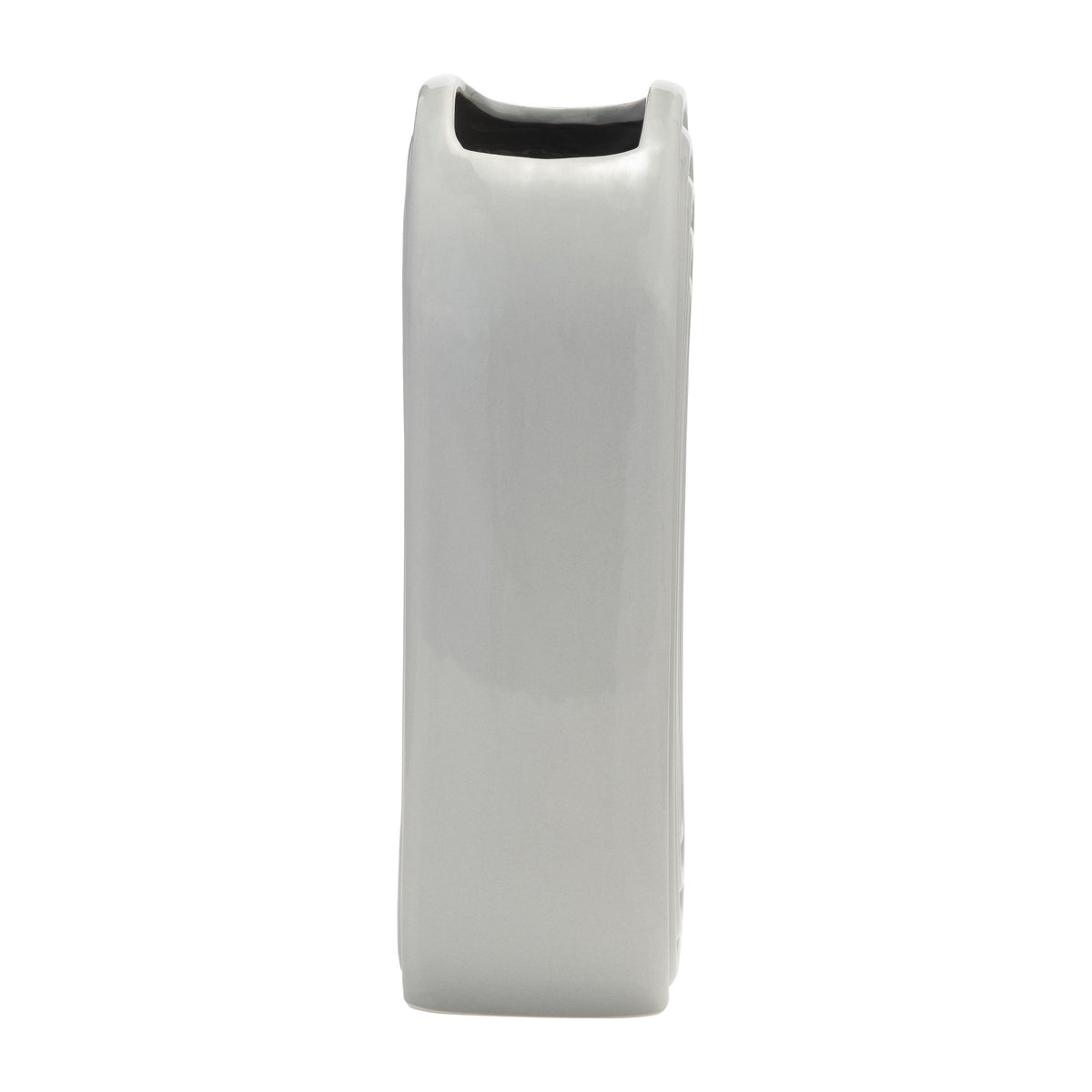 CER, 11" OVAL RIDGED VASE, GLACIER Vases and Jars| Sagebrook Home