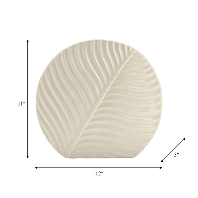 CER, 11" ROUND BOTANICAL VASE, COTTON Vases and Jars| Sagebrook Home
