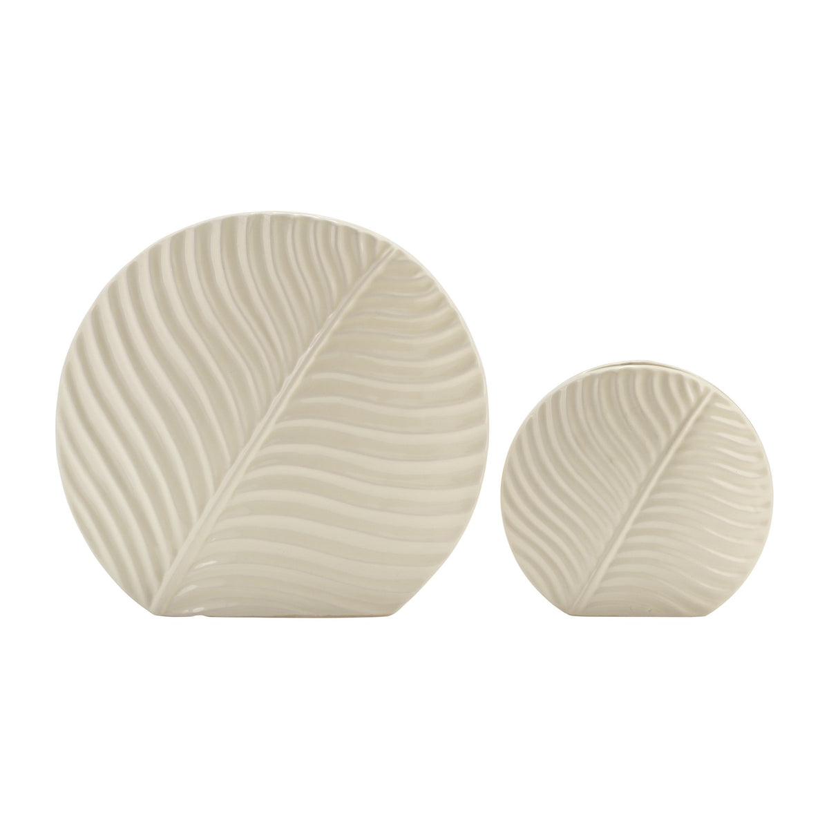 CER, 11" ROUND BOTANICAL VASE, COTTON Vases and Jars| Sagebrook Home