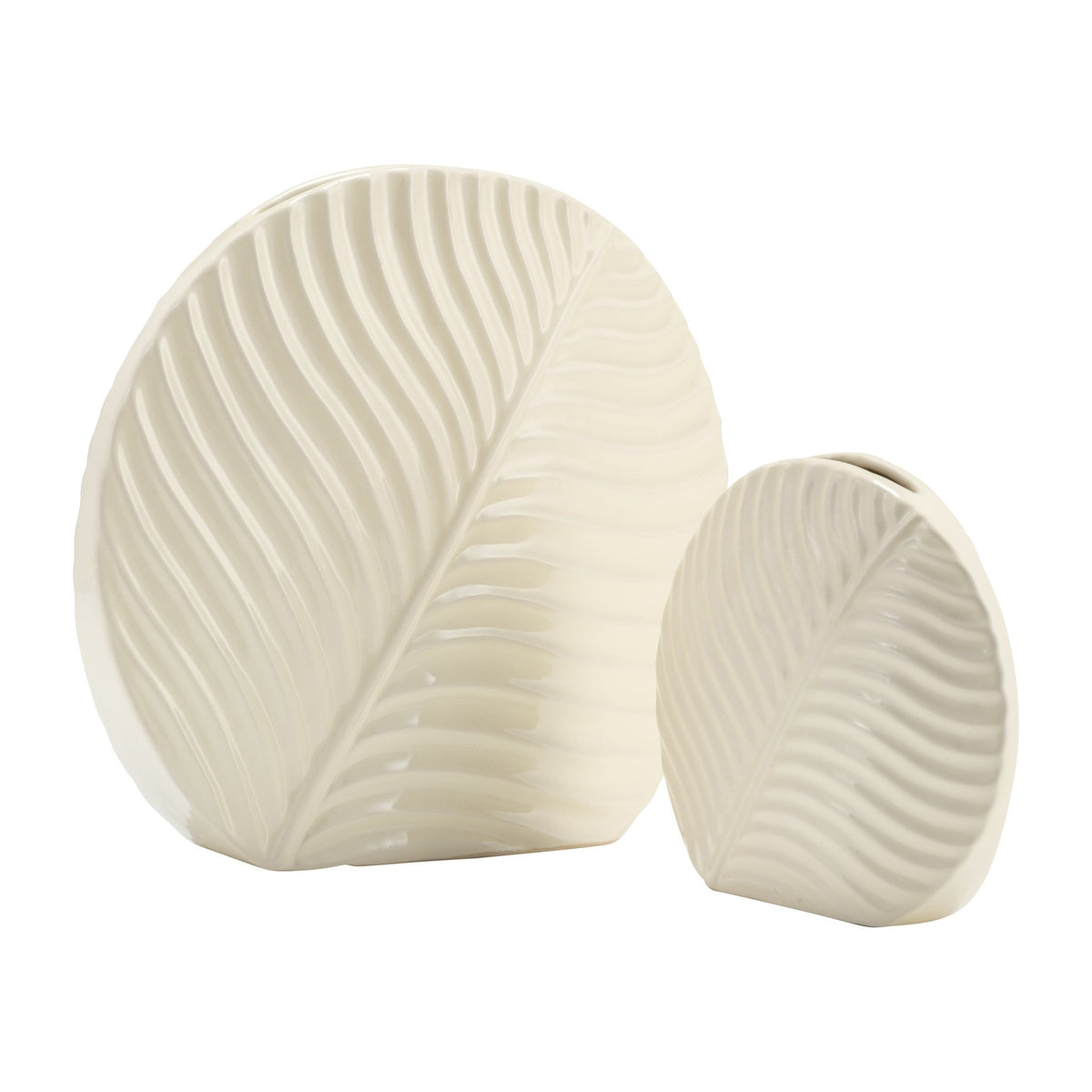 CER, 11" ROUND BOTANICAL VASE, COTTON Vases and Jars| Sagebrook Home