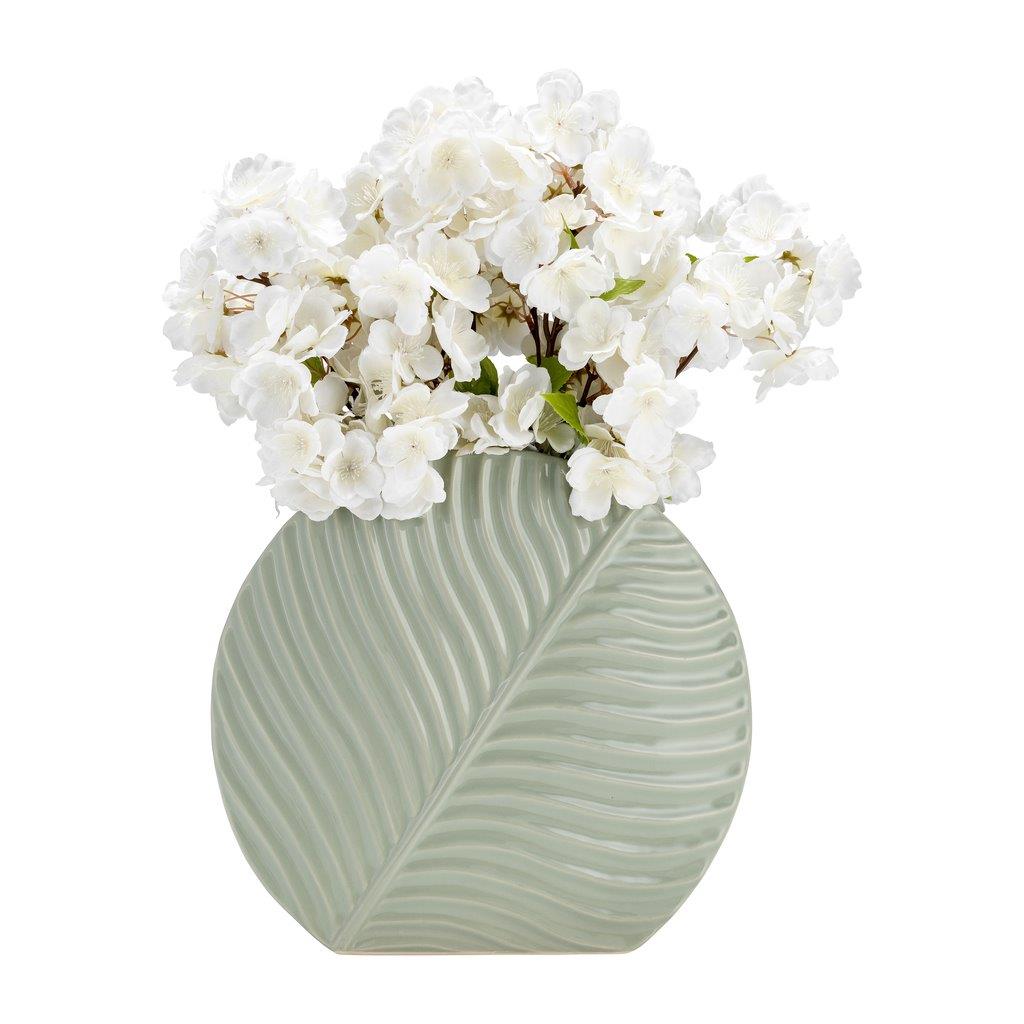 CER, 11" ROUND BOTANICAL VASE, CUCUMBER Vases and Jars| Sagebrook Home