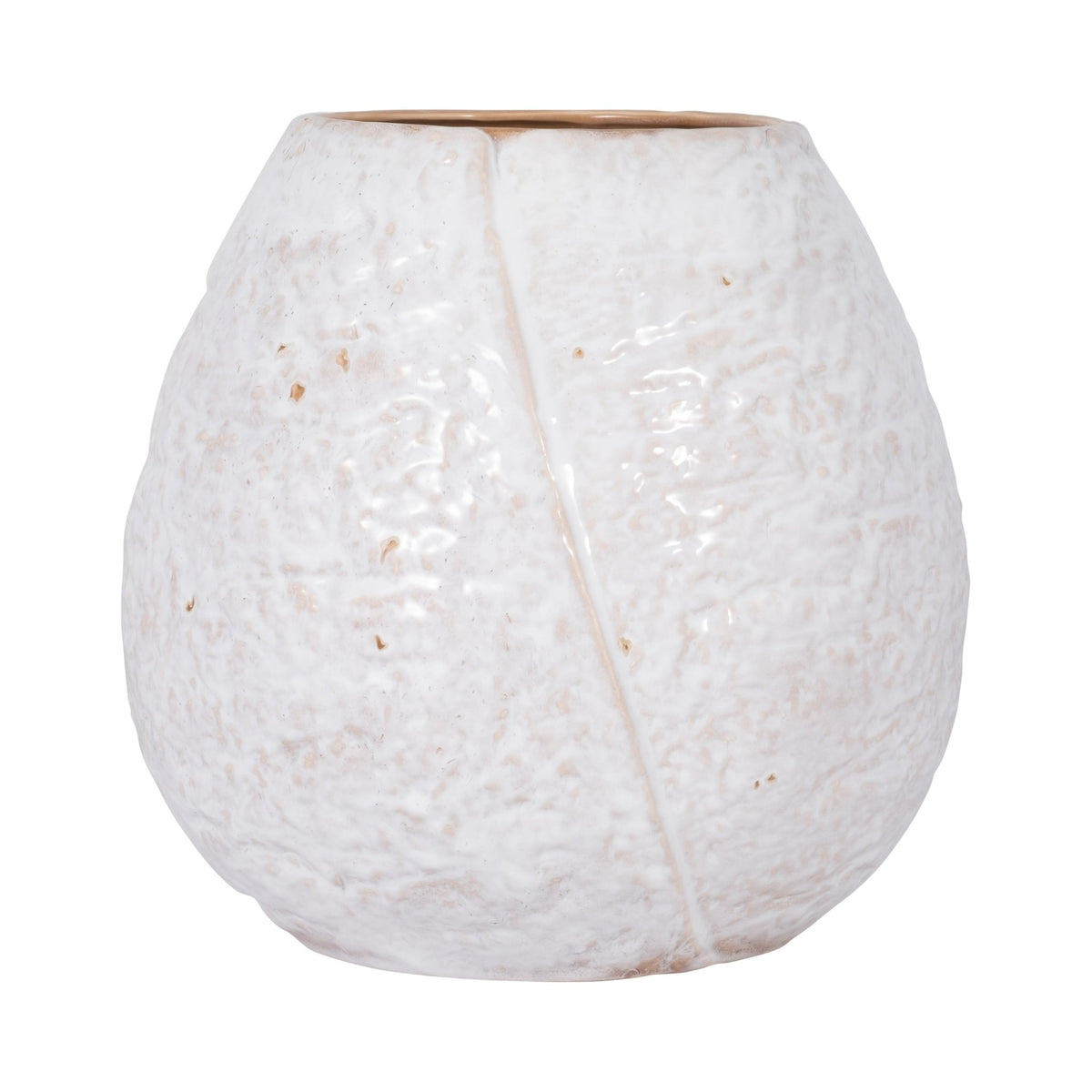 CER, 11" ROUND VASE, IVORY Vases and Jars| Sagebrook Home