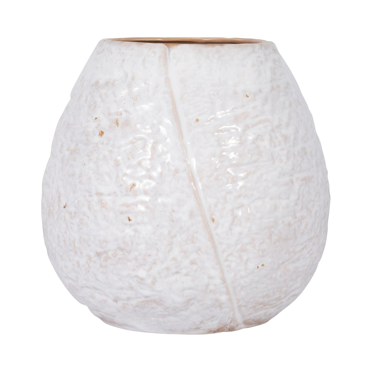 CER, 11" ROUND VASE, IVORY Vases and Jars| Sagebrook Home