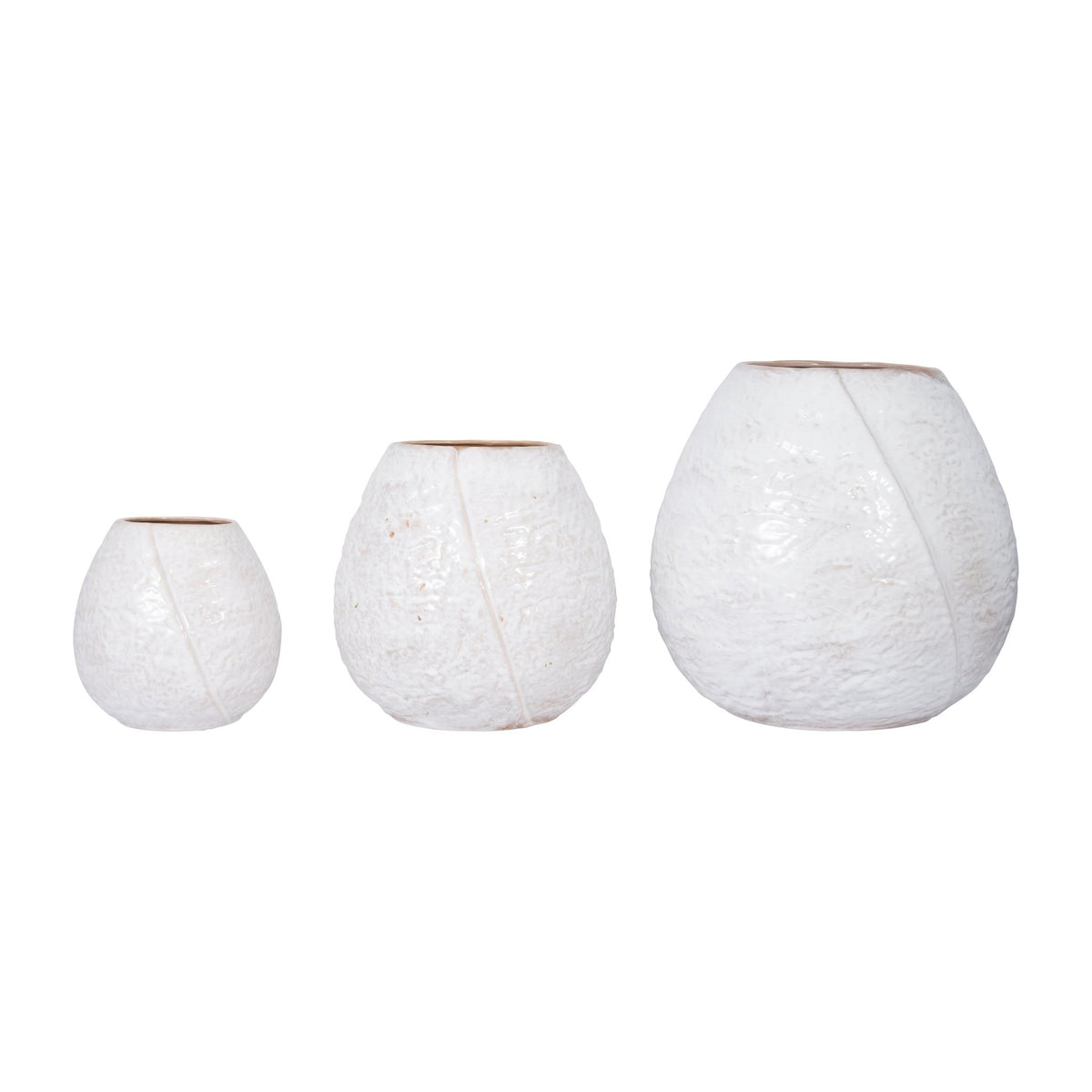 CER, 11" ROUND VASE, IVORY Vases and Jars| Sagebrook Home