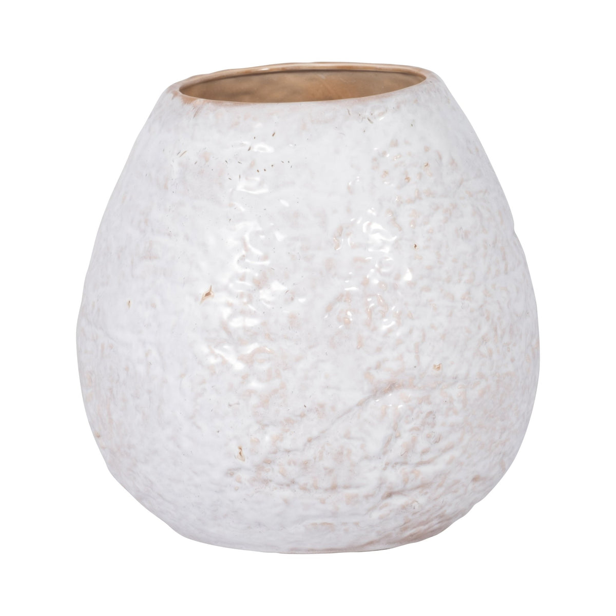 CER, 11" ROUND VASE, IVORY Vases and Jars| Sagebrook Home