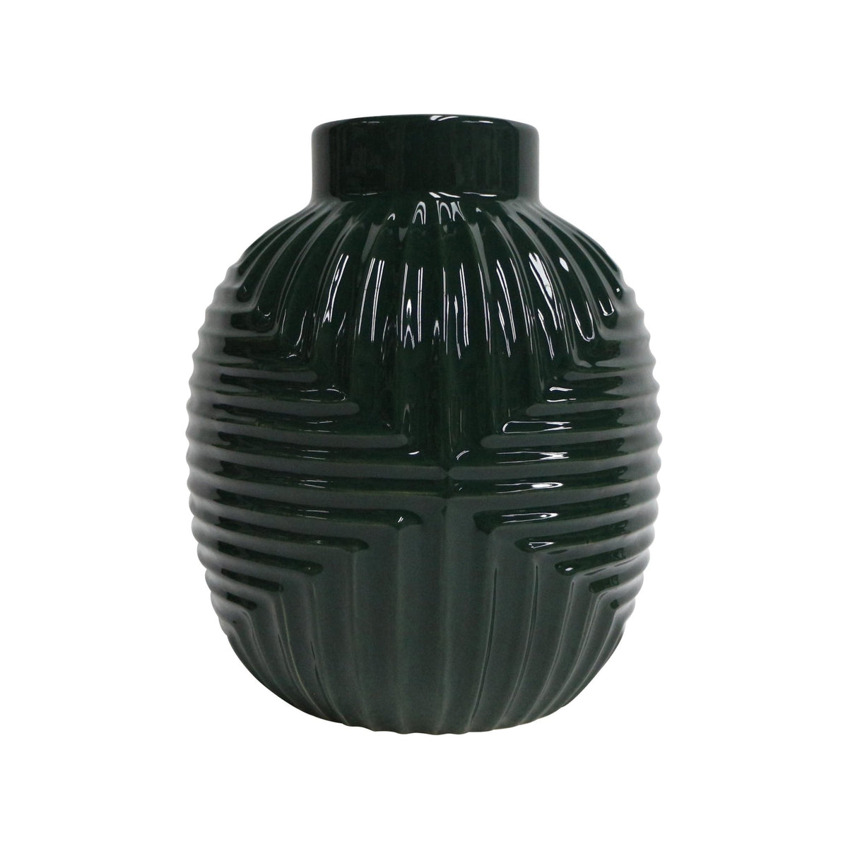 CER, 11" TRIBAL VASE, FOREST GREEN Vases and Jars| Sagebrook Home