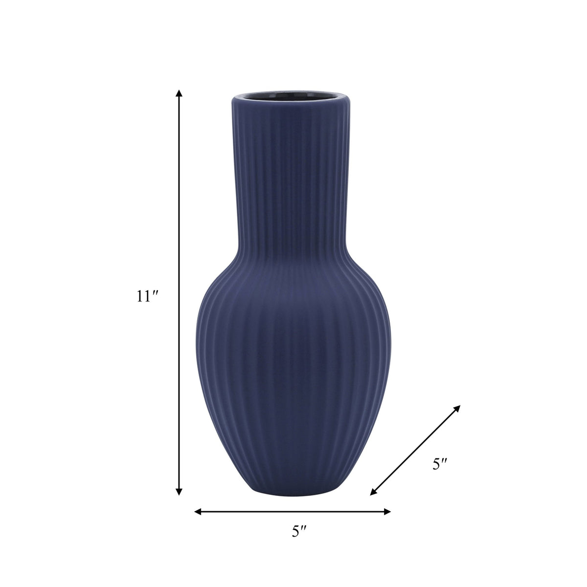 CER, 11"H BOUQUET VASE, NAVY Vases and Jars| Sagebrook Home