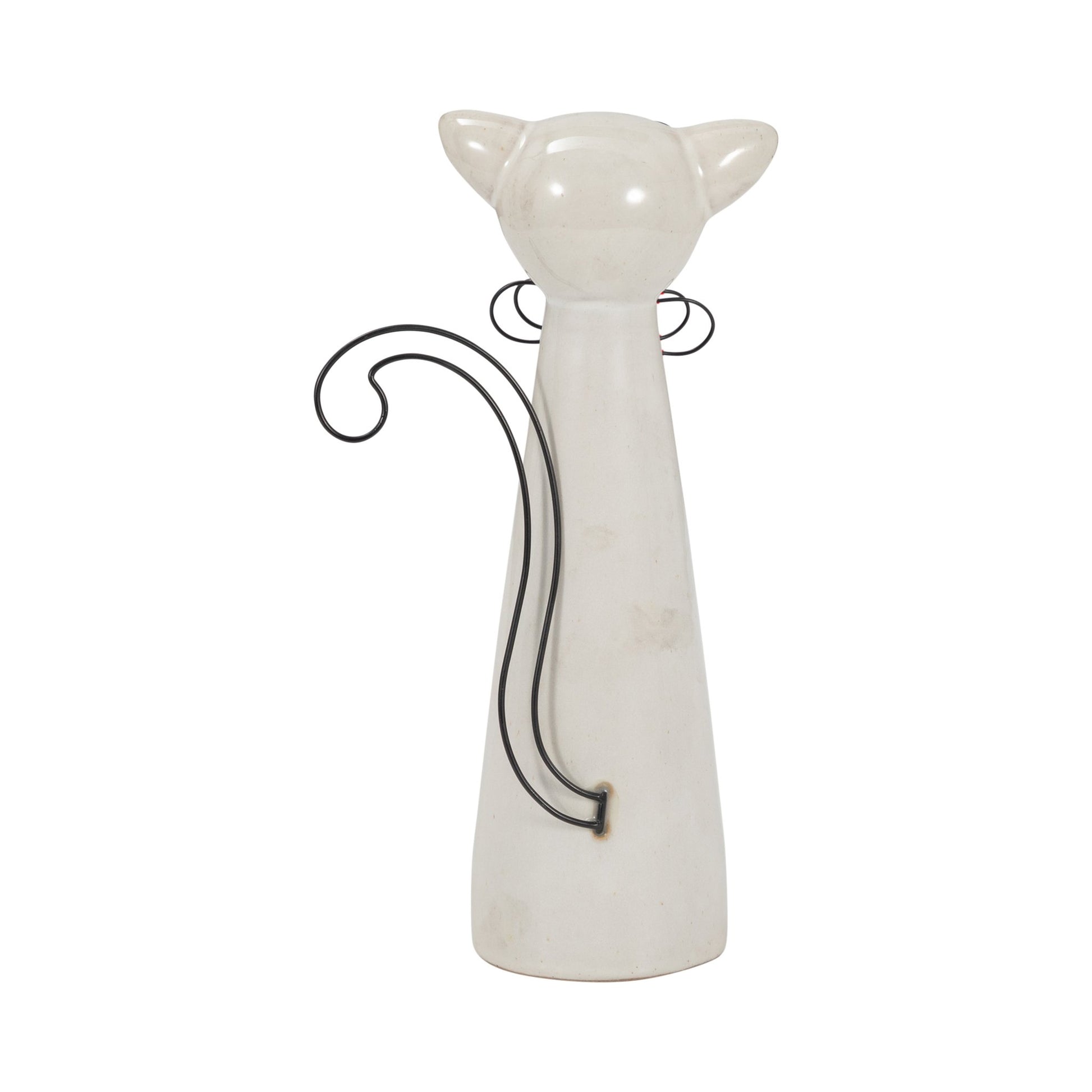 CER, 11"H CAT W/ GLASSES, BEIGE Table Decors| Sagebrook Home
