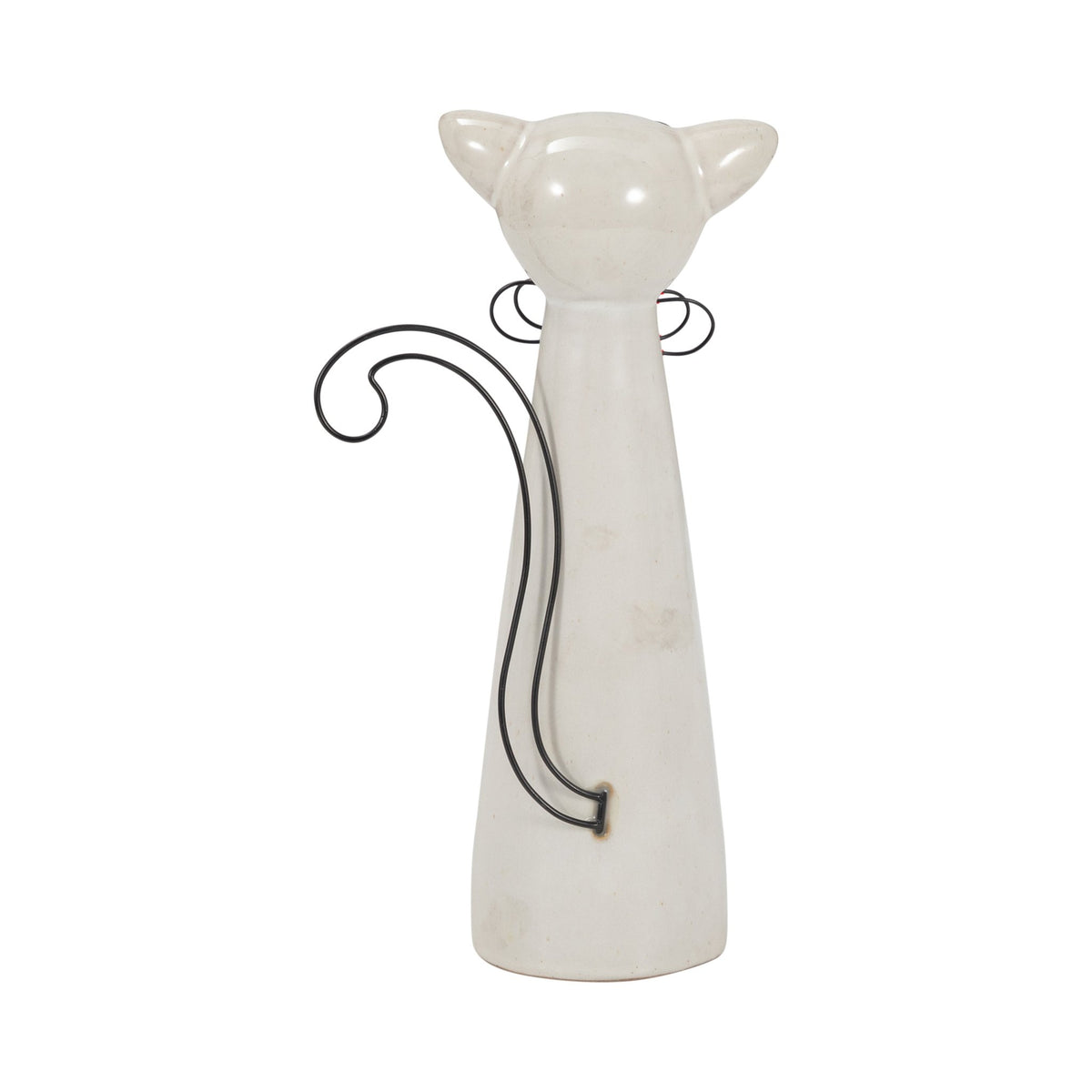 CER, 11"H CAT W/ GLASSES, BEIGE Table Decors| Sagebrook Home
