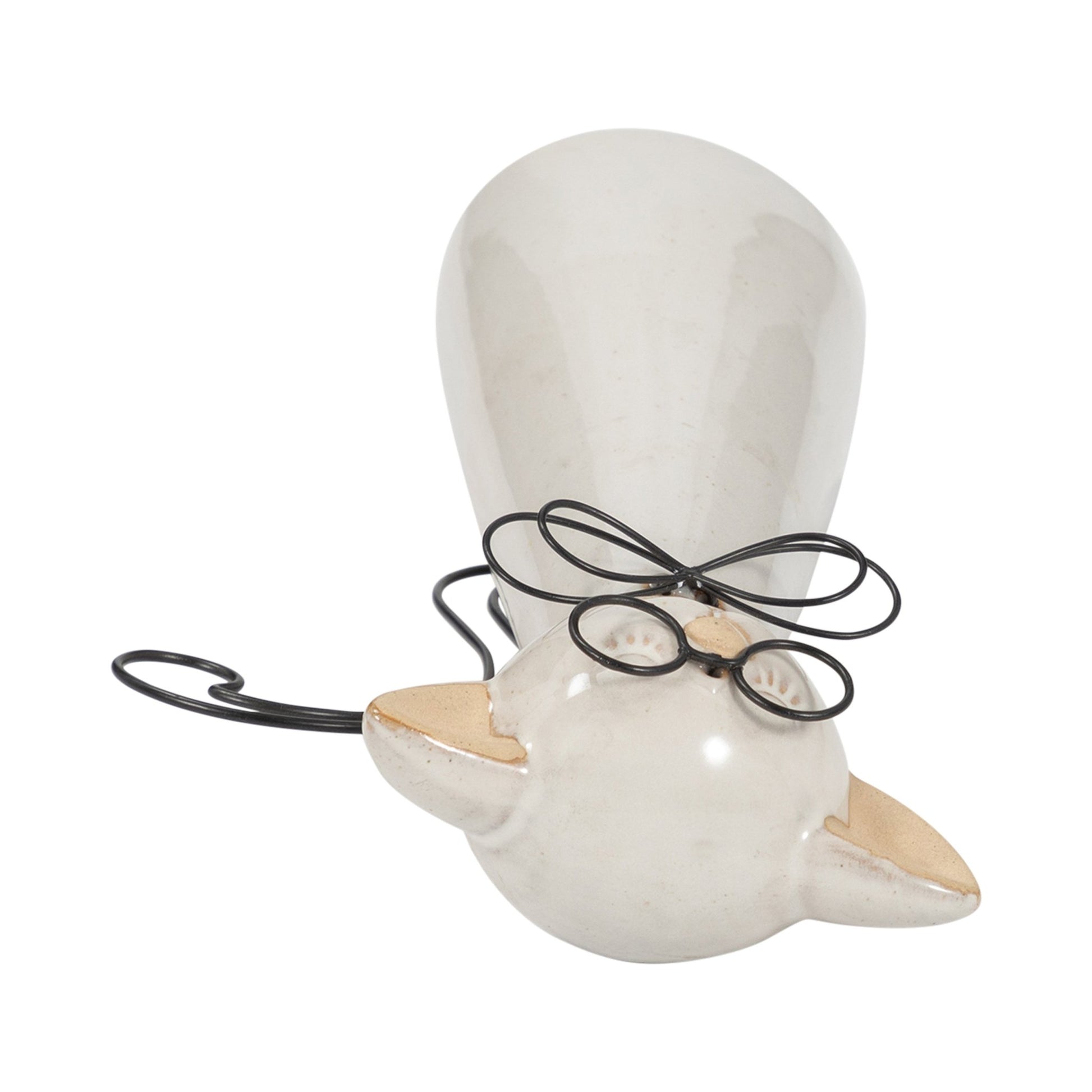 CER, 11"H CAT W/ GLASSES, BEIGE Table Decors| Sagebrook Home