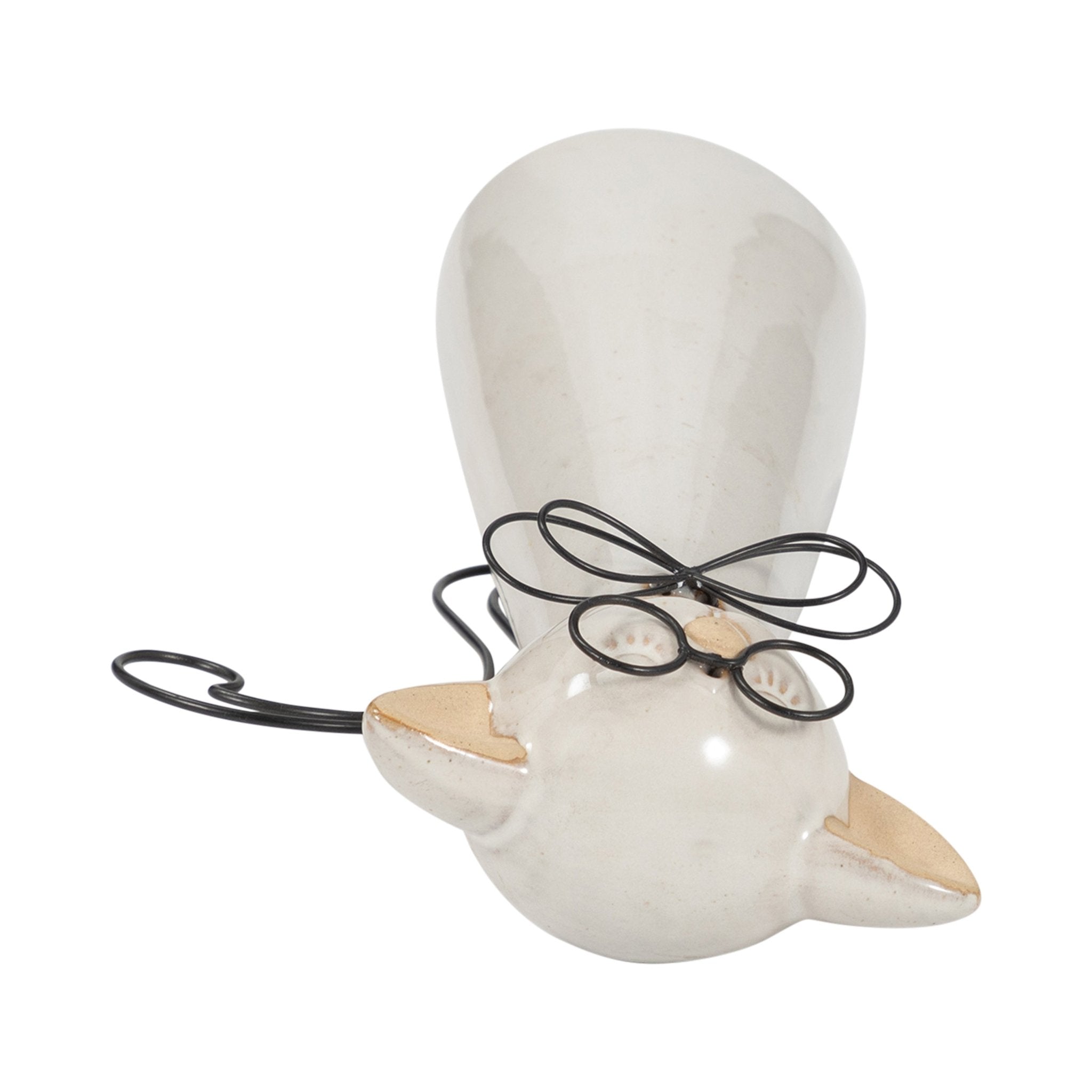 CER, 11"H CAT W/ GLASSES, BEIGE Table Decors| Sagebrook Home
