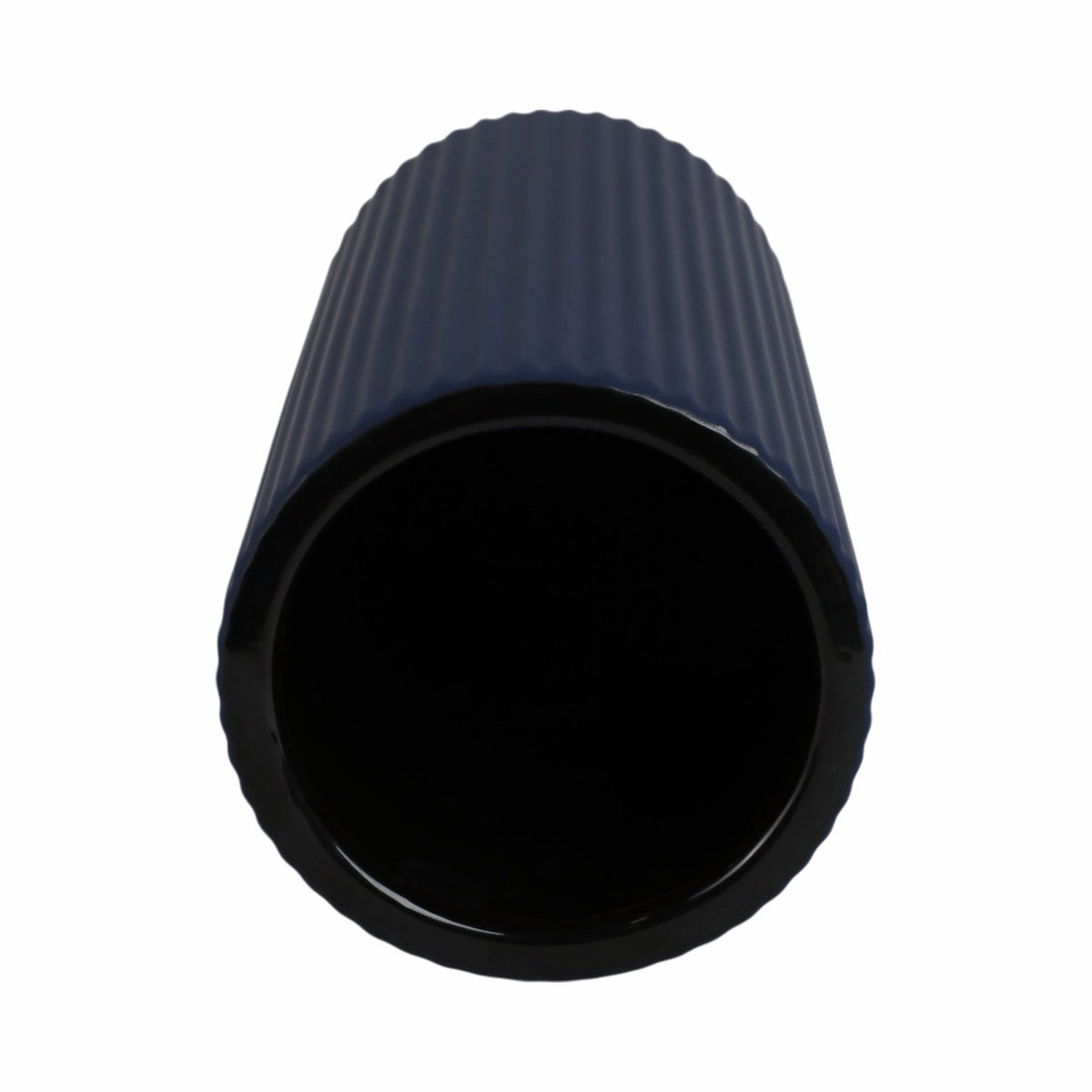 CER, 11"H RIDGED VASE, NAVY Vases and Jars| Sagebrook Home