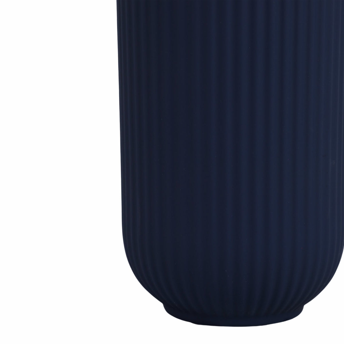 CER, 11"H RIDGED VASE, NAVY Vases and Jars| Sagebrook Home