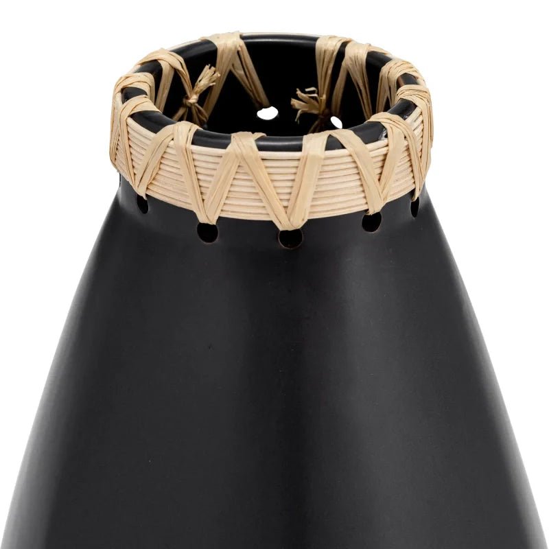 CER, 11"H VASE W/ WEAVING, BLACK Vases and Jars| Sagebrook Home