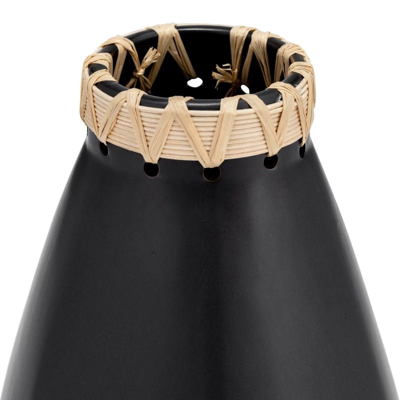CER, 11"H VASE W/ WEAVING, BLACK Vases and Jars| Sagebrook Home