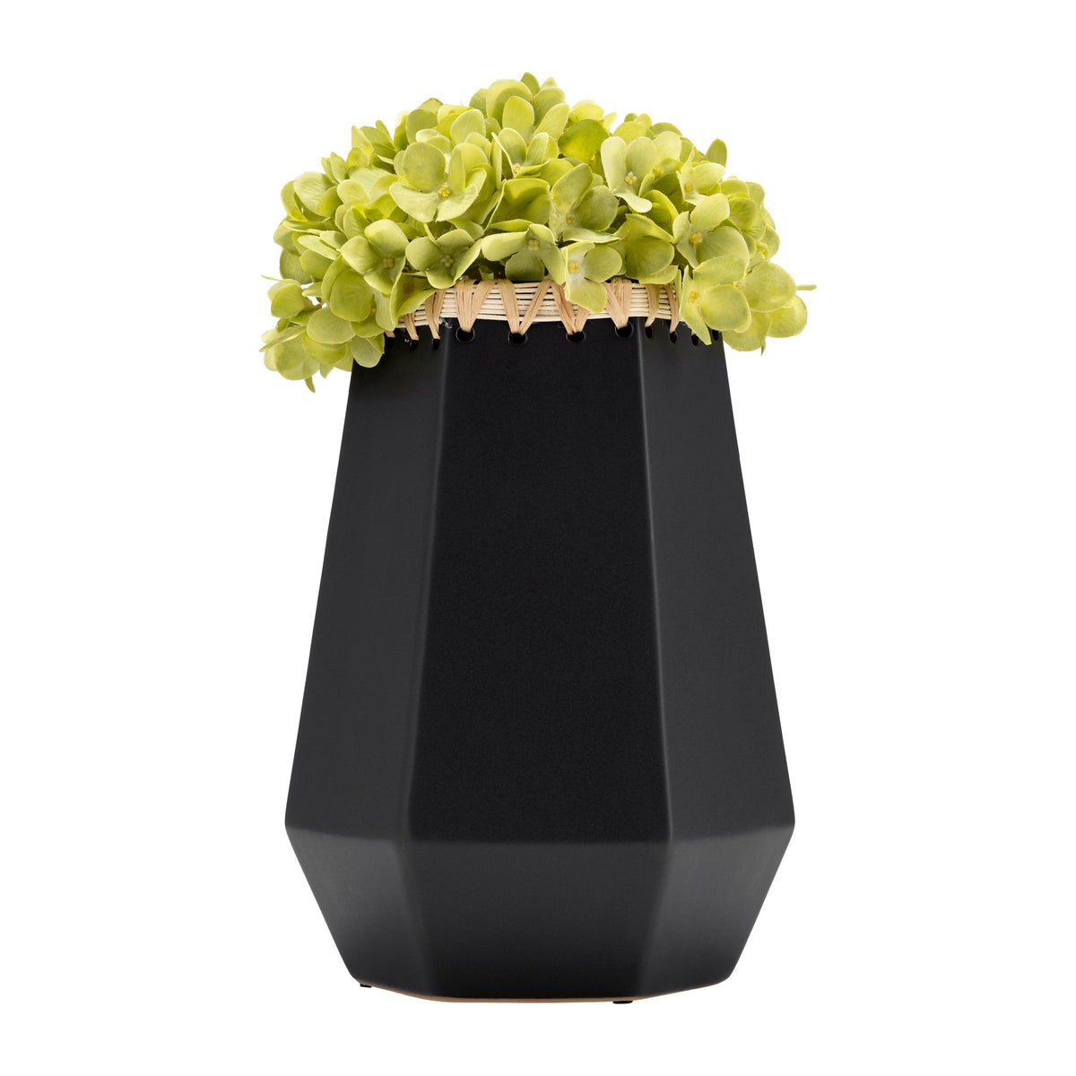 CER, 11"H VASE W/ WEAVING, BLACK Vases and Jars| Sagebrook Home