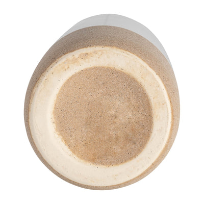 CER, 12" BOTTLE VASE, WHITE/TAN - Al Rugaib Furniture