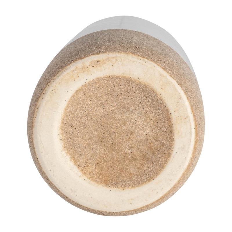 CER, 12" BOTTLE VASE, WHITE/TAN - Al Rugaib Furniture