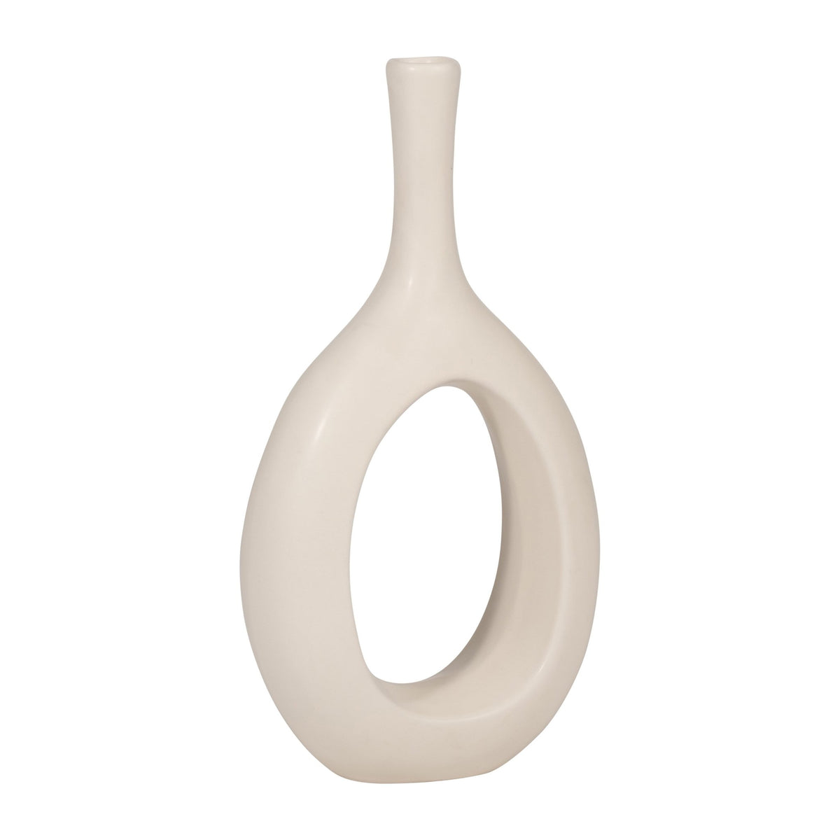 CER, 12" CURVED OPEN CUT OUT VASE, COTTON Vases and Jars| Sagebrook Home