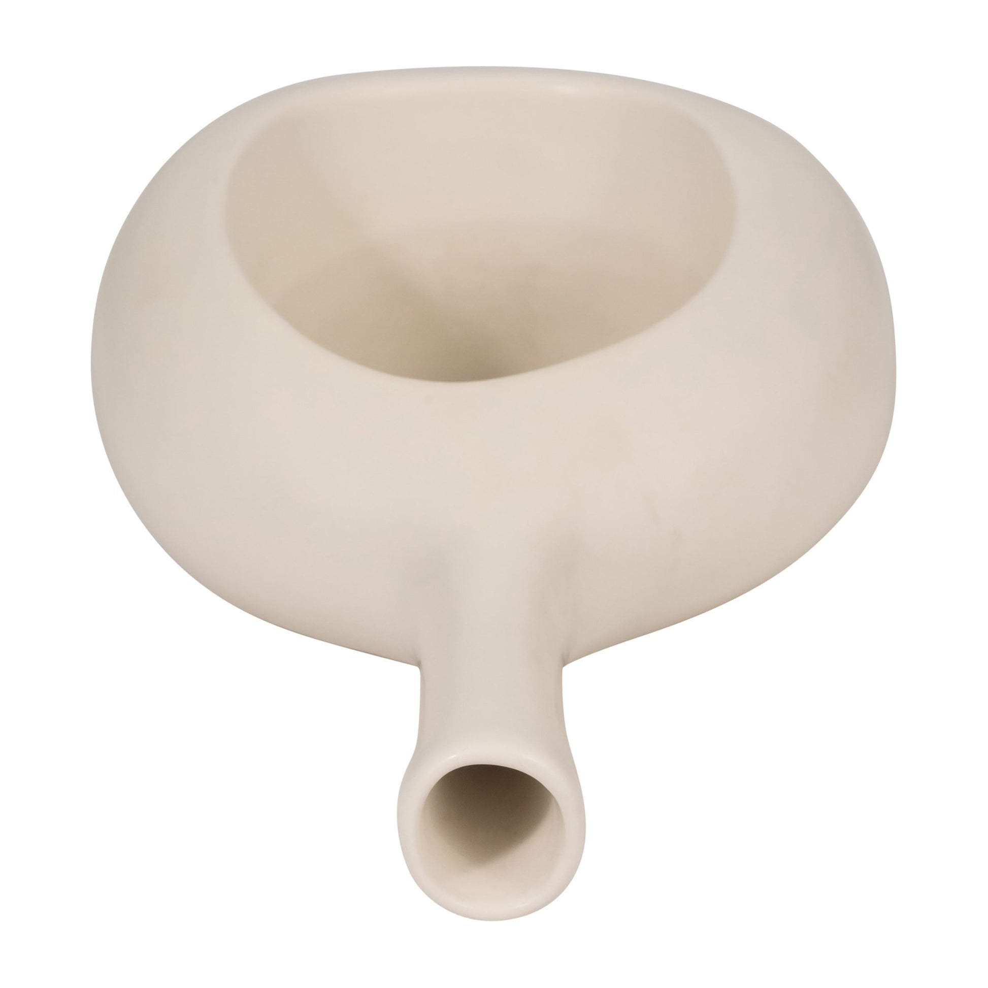 CER, 12" CURVED OPEN CUT OUT VASE, COTTON Vases and Jars| Sagebrook Home