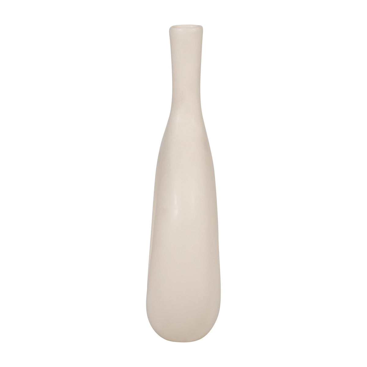 CER, 12" CURVED OPEN CUT OUT VASE, COTTON Vases and Jars| Sagebrook Home