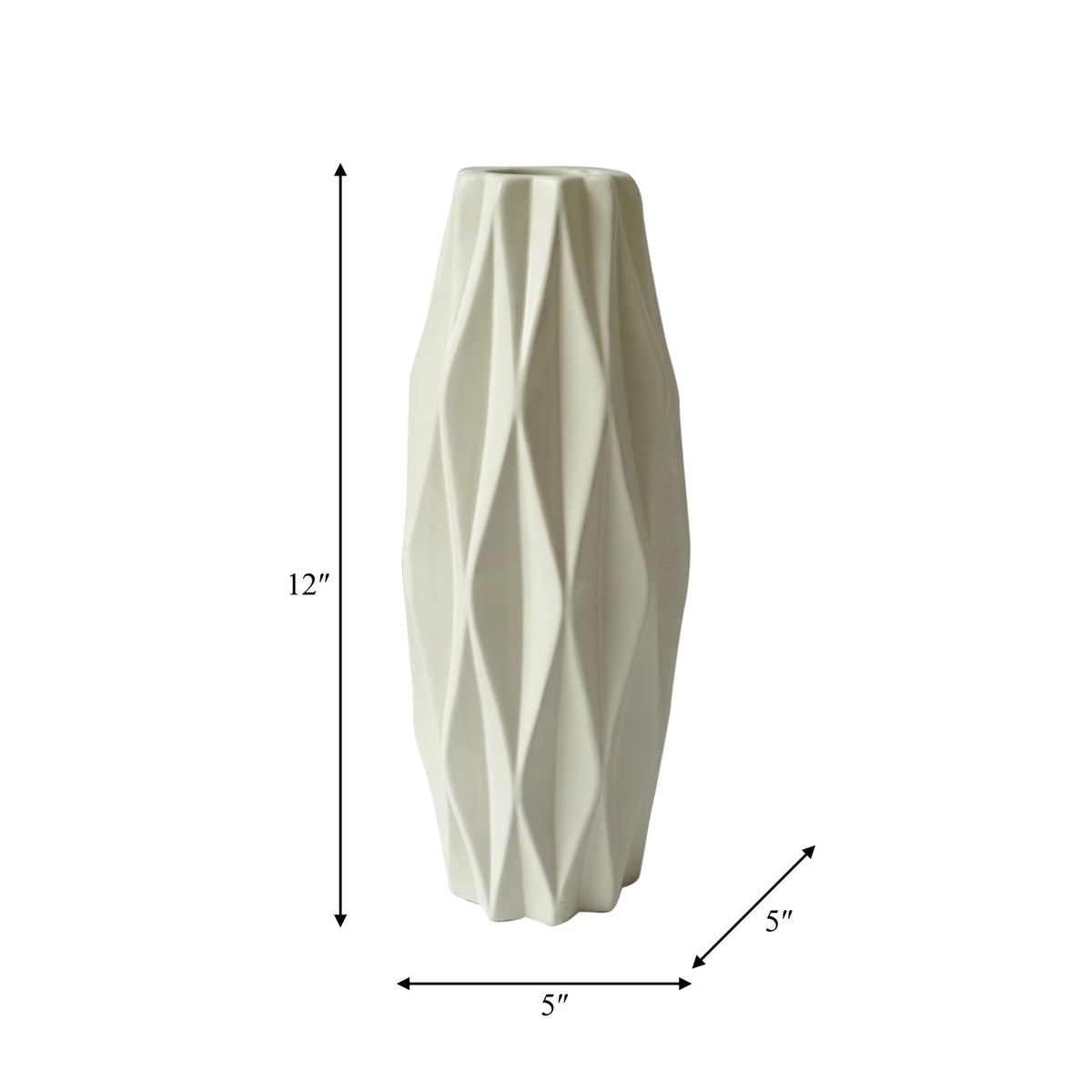 CER, 12" FLUTTER VASE, COTTON Vases and Jars| Sagebrook Home