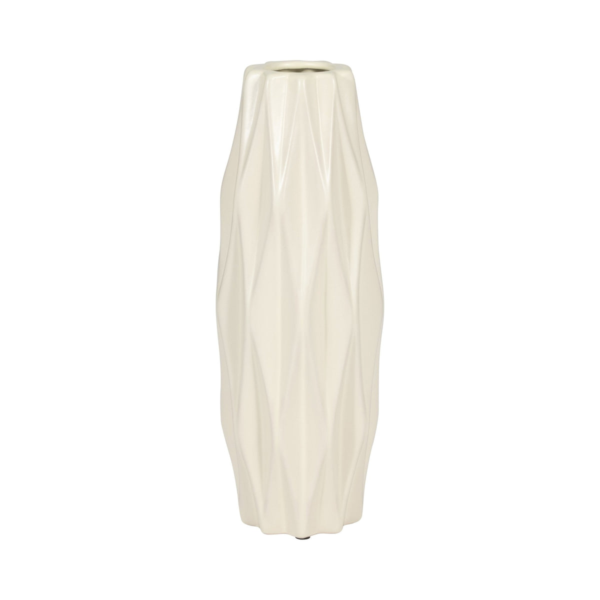 CER, 12" FLUTTER VASE, COTTON Vases and Jars| Sagebrook Home