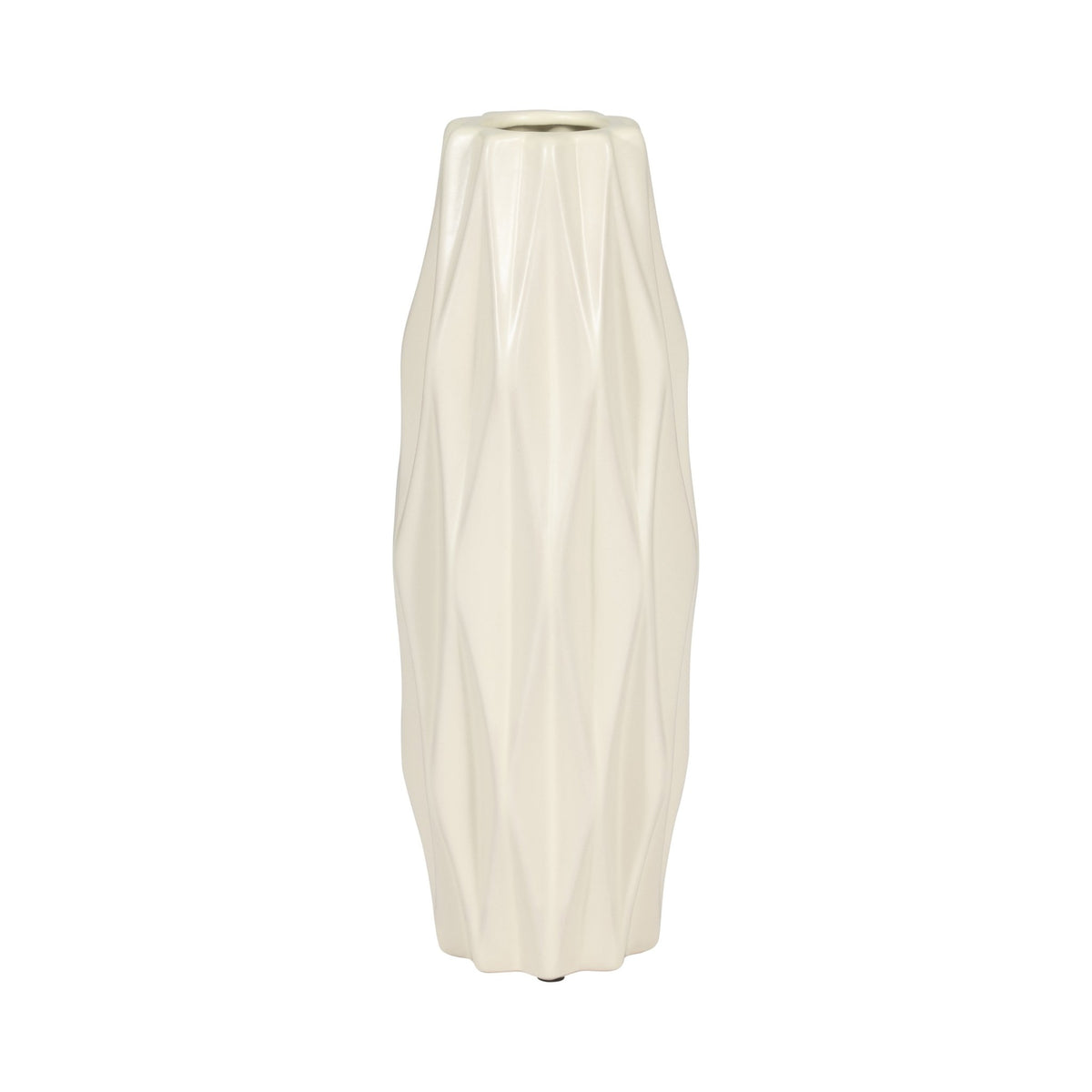 CER, 12" FLUTTER VASE, COTTON Vases and Jars| Sagebrook Home
