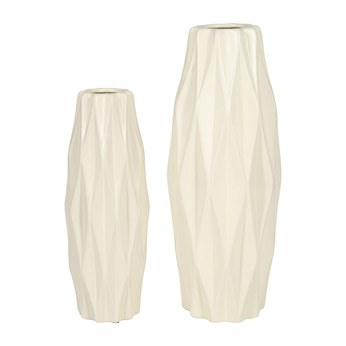 CER, 12" FLUTTER VASE, COTTON Vases and Jars| Sagebrook Home