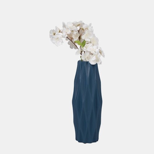 CER, 12" FLUTTER VASE, DARK BLUE Vases and Jars| Sagebrook Home